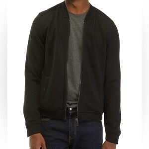 Magaschoni Men’s Knit Full Zip Bomber Jacket Dressy Casual Black Sz‎ M